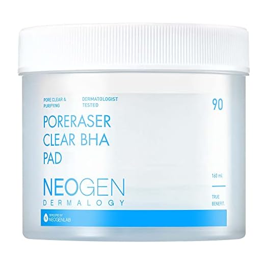 DERMALOGY by NEOGENLAB Poreraser Clear BHA Pad (90 pads) - Facial Exfoliant for Skin Resurfacing & Blackheads & Enlarged Pores with BHA & Tannins & Evening Primrose, Sensitive Skin - Korean Skin Care