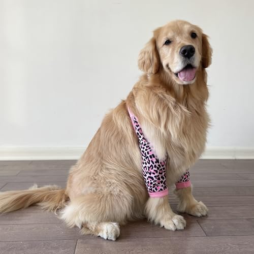 Image of HDKUW Dog Elbow Protector, Dog Front Leg Recovery Sleeve for Prevent Licking Wound, Elbow Sleeves with Mesh Pad for Medium Large Dogs