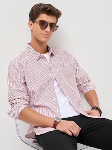 Image of Urbano Fashion Men's Cotton Full Sleeve Regular Fit Casual Striped Shirt
