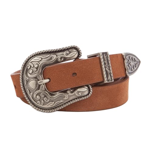 Image of Lucky Brand Women's Western Leather Belt | Classic | Fashion | Vintage | Buffalo Leather | Western-Inspired
