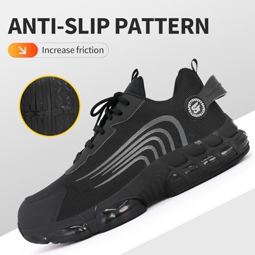 Image of Steel Toe Shoes for Men,Lightweight Non Slip Work Shoes for Men,Indestructible Steel Toe Boots,Industry Construction Safety Work Boots.