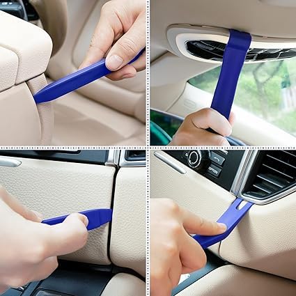 Image of 5PCS Non-Scratch Auto Trim Removal Tool Set - Multi-Purpose Plastic Pry Tool Kit for Removing Car Dash Panels, Clips, Interior Moldings, and Door Fasteners with Ease