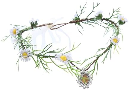 Vivivalue Fairy Elf Crowns for Women Floral Headband Flower Headpiece White
