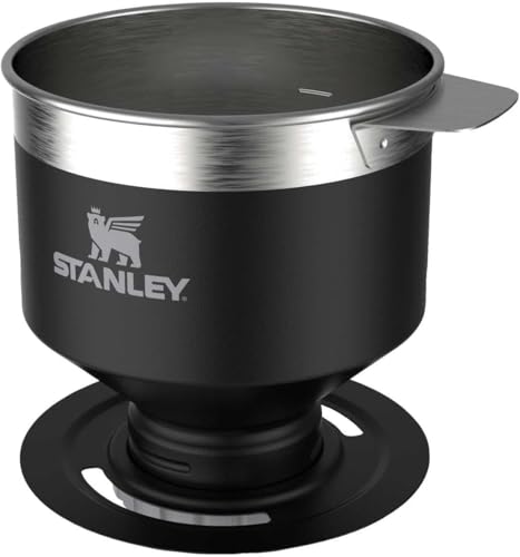 Stanley Perfect Brew Pour Over Filtro Cafe - 1 a 6 Tazas - Filtro de Café Reutilizable - Mini Cafetera Portátil - Sin BPA - Cafetera de Goteo de Acero Inoxidable - Matte Black