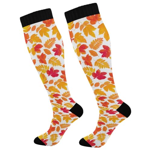 Image of Wusikd Heartbeat Symbol Compression Socks for Women and Men Circulation Black Long Socks for Athletic Running 1