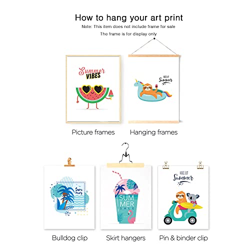JITUIHOM Set of 6 Ocean Beach Decor Summer Holiday Cute Character, Swimming Pool, Cartoon Tropical Prints Posters - Sea Wall Canvas for Bathroom Spa Washroom Seascape Room Decor, Unframed, 8"x10" by JITUIHOM - Image 3