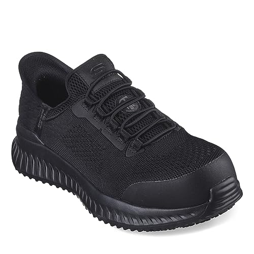 Skechers Men's Hands Free Slip-Ins Tilido Fletchit Comp Toe Construction Shoe, Black, 12 Wide