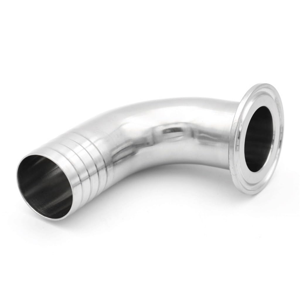 Refixamo One Color Pipe Clamps, 304 Stainless Steel Tri Clamp 90 Degree Elbow Hose Barb Multiple Sizes(38Mm X Ferrule 50.5)