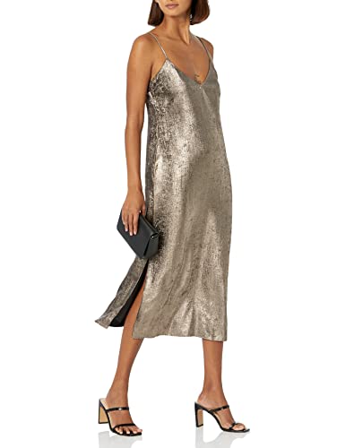 The Drop Women's Zayne Holiday Shine Slip Dress Pewter, Xl #TOP2