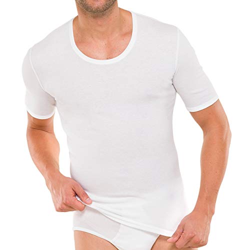 Schiesser Essentials camiseta acanalada hombre paquete de 4 prendas interiores básicas
