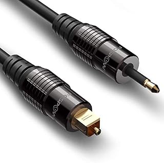 FosPower 3M Gold Plated Toslink to Mini Toslink Digital Optical S/PDIF Audio Cable with Metal Connectors & Strain-Relief PVC Jacket