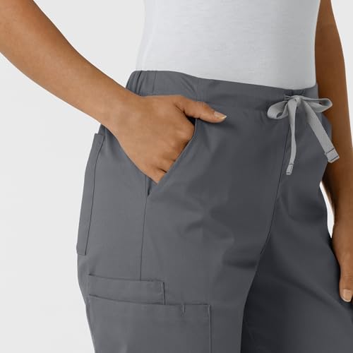Image of Wink W123 Women's Flex-n-Reach Track Scrub Pant, Black, Large Petite