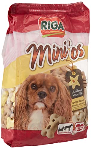 Riga - Mini'Os Biscuits - Friandise pour Chien - Arôme Vanille - Riche en Protéine - Idéal pour l'Education - Paquet de 500g