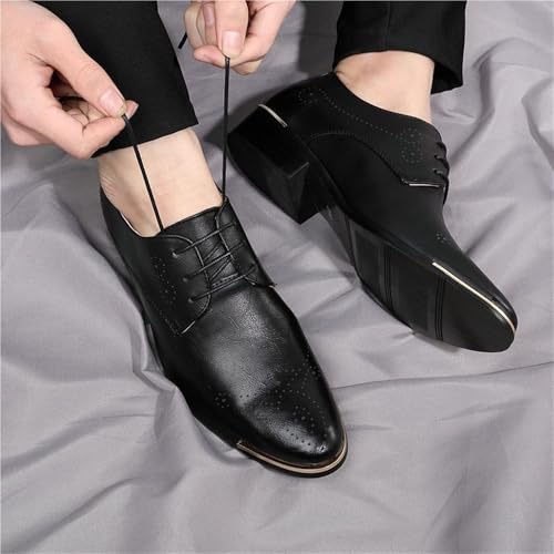 Mens Formal Dress Shoes Leather Oxford Pointed Toe Lace Up Classic Wedding Groom Comfort Fit Shine Finish2
