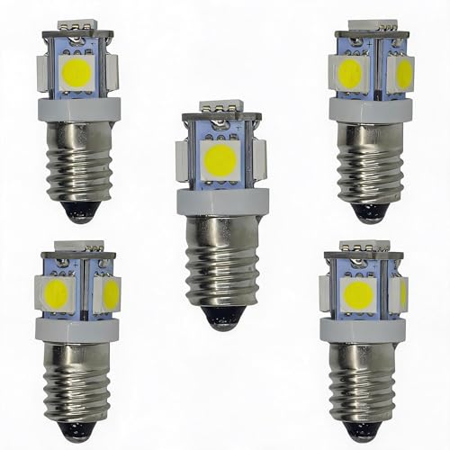 5 �p�b�N E10 5-SMD 5050 LED �d����d�� 3V 6V 9V 12V 24V �����P�x�h���_�b�V���{�[�h�C���W�P�[�^���C�g(White,6V)