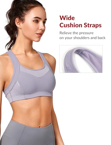 Image of Yvette Sports Bras for Women High Impact Support Racerback Sports Bra Plus Size No Underwire for Running Workout