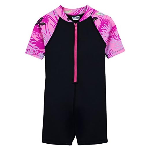 Tuga Girls Shorty 1.5mm Neoprene/Spandex Wetsuit (UPF 50+), Undersea Pink, 5 yrs