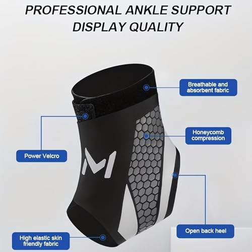 Image of Ankle Support for Men & Women, Adjustable Ankle Brace, Breathable Ankle Supporter, Ankle Support for Men, Anti-Slip Design for Gym, Fitness, Sports & Injury Prevention