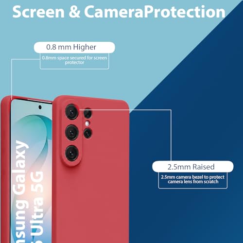 Image of LIRAMARK Liquid Silicone Soft Back Cover Case for Samsung Galaxy S26 Ultra 5G| Soft Micro-Fibre Lining Inside | Camera Protection Bump (Red)