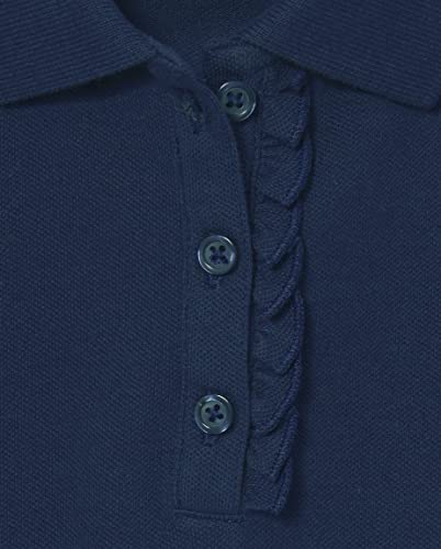 The Children's Place Girls Short Sleeve Ruffle Pique Polo,Ruby/Tidal/White- 6 Pack,XL (14)2