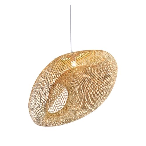 Lampe suspendue panier tissé creux pour l'ambiance feutrée d'un restaurant