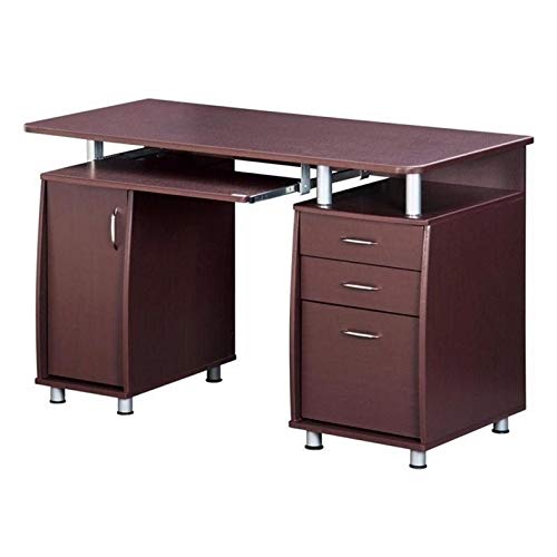 Pemberly Row 48" Wide Home Office Computer Desk in Gray with CPU Storage