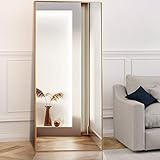 GLSLAND 71'x31' Full Length Mirror Standing Hanging or Leaning Against Wall Large Rectangle Bedroom Floor Dressing Aluminum Alloy Thin Frame (Gold)