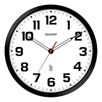 Black 12 Inch Atomic Wall Clocks photo Black 12 Inch Atomic Wall Clocks