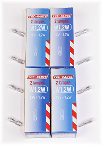 4 unidades = 8 bombillas W1,2 W 12 V 1,2 W incandescente 12933 iluminación para velocímetro T5 Weedge