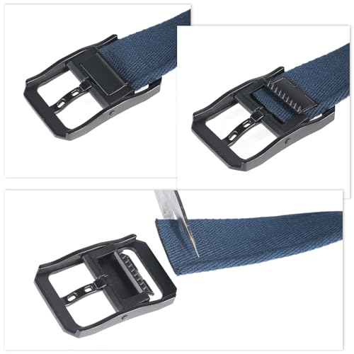 moonsix Grommet Belt with Alloy Buckle Casual Adjustable Trim to Fit Reversible Webbing Belt for Men Women3