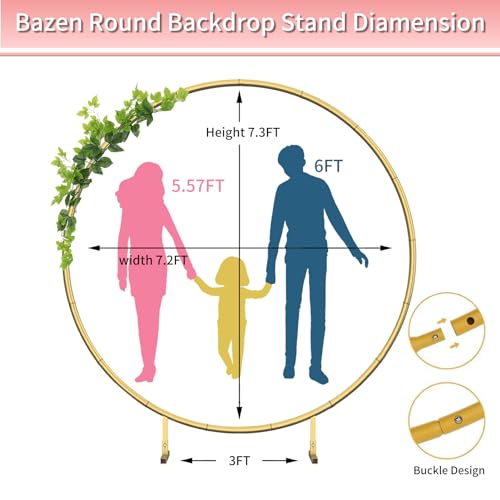 Image of Bazen Round Arch Backdrop Stand Metal 7.5FT Wedding Circle Backdrop Stand