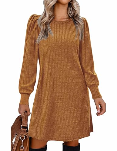 Image of Zeagoo Women Fall Winter Dress Knitted Pullover Dresses