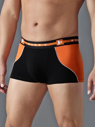 Image of KOFFY Pliable Cotton Modal Colorblocked Mini Trunk with Seamless Waistband