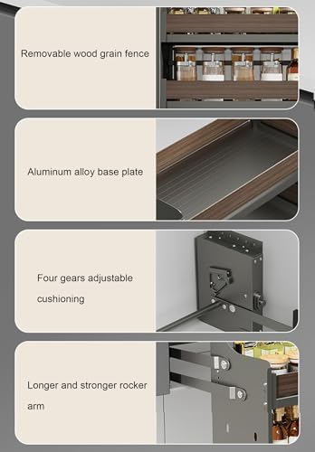 Heavy Duty 2-Tier Pull Down Cabinet Shelf, Rack di stoccaggio a Discesa Regolabile per Gli armadi Superiori della Cucina, organizzatore di Risparmio di Spazio per Bar Cafe Home (24x10x21 Pollici)