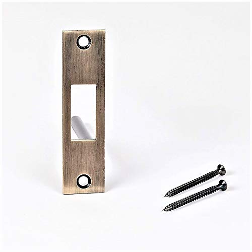 Door Reinforcement | Deadbolt Strike Plate Reinforcer | Anti Kick Door | Two Post Strike Plate | TUFF STRIKE | Antique Brass - Thumbnail 3