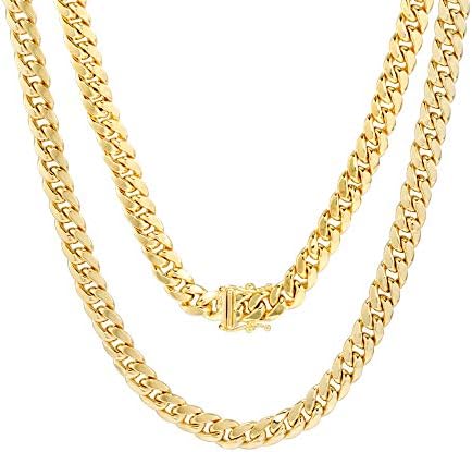 Nuragold 14k Real Yellow Gold Miami Cuban Link 6.5mm Chain Necklace (16"-30") Italian Jewelry for Men & Women