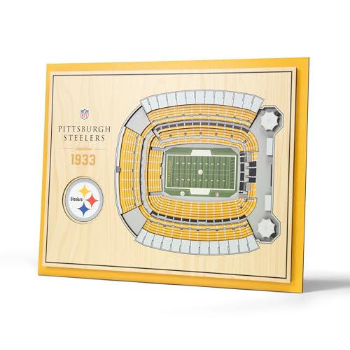YouTheFan NFL art mur 3D StadiumViews Steelers 17x13
