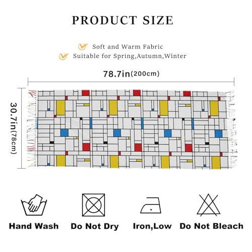 Fustylead Retro Floral Vintage Daisy Flowers Winter Imitation Cashmere Feel Scarf Shawl Wraps Soft Warm Gift for Men Women3