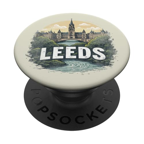 Retro Leeds Paisaje Vintage Souvenir PopSockets PopGrip Adhesivo