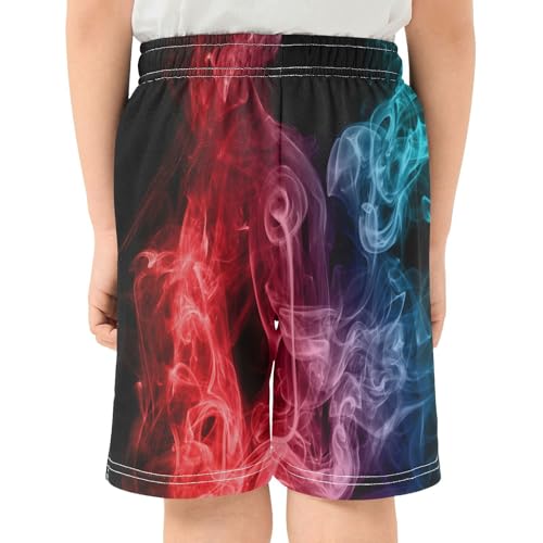 Red Blue Tie Dye Boys Athletic Shorts Kids Basketball Shorts Gym Short for Summer L3