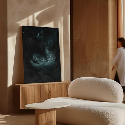 Image of Poster Master Haunted Forest Canvas - Retro Fairy Dance Print - Ghostly Spirits Art - Ideal Gift for Men, Women - Gothic Wall Decor for Bedroom, Living Room, Office - Available in 8x10 to 30x40