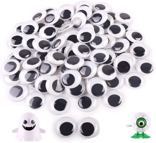 fingooo 1 inch googly wiggle eyes with self adhesive 100-pack for diy art crafts