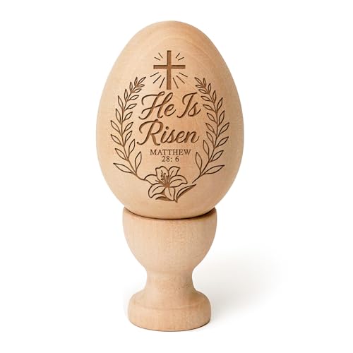He Is Risen Easter Decor – Religious Easter Cross Decoration for Home, Catholic Easterr Gift and Catholic Gifts, Christian Religious Easter Decorations, Easterr Basket Stuffers and Small Tree Ornament
