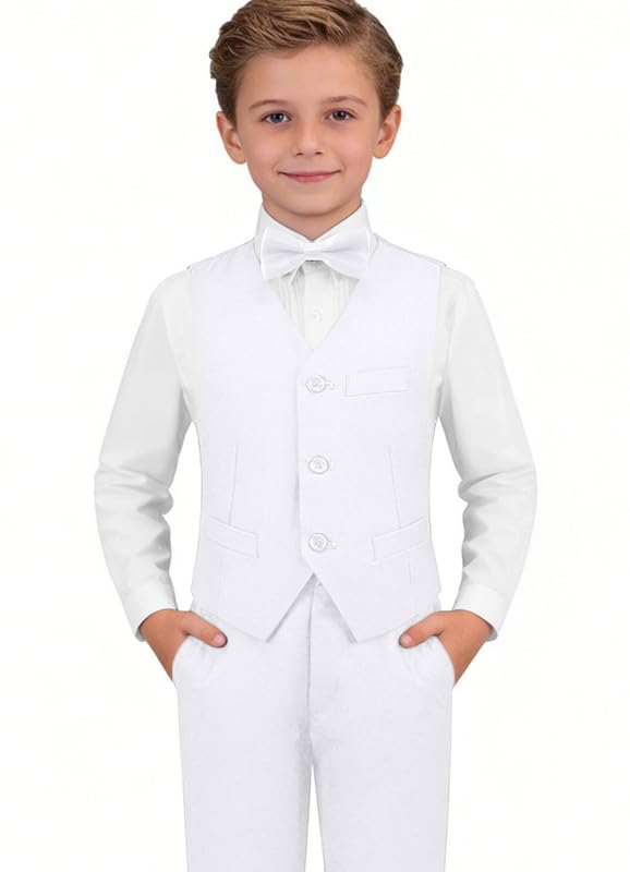 Image of Boys Suit for Kids Formal Slim Fit Tuxedo Suits Ring Bearer Outfit
