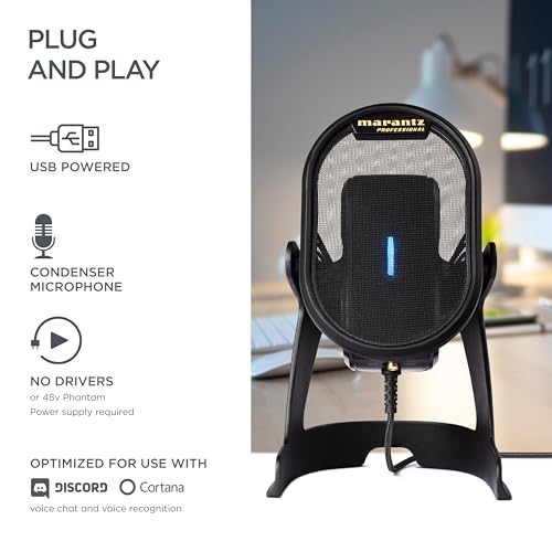 Image of Marantz Professional Umpire - USB Microphone for Recording, Podcasting, Streaming and Gaming with Desktop Stand, Pop Filter and Shockmount, Black