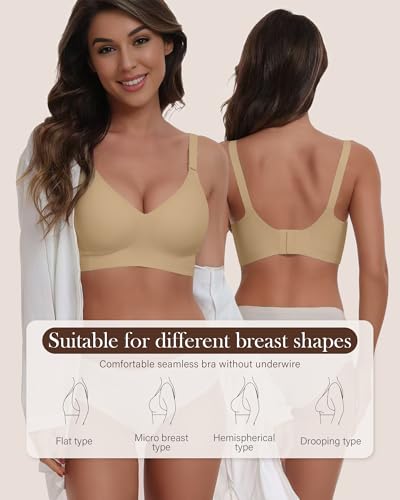 Comfortable Wireless Seamless Bras for Women Soft Support Push Up Full Coverage No Underwire Everyday T Shirt Bra4