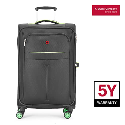 Image of WENGER Fiero-Pro Medium Softside Suitcase, 69 litres, Black /Green, Swiss Designed, 612095