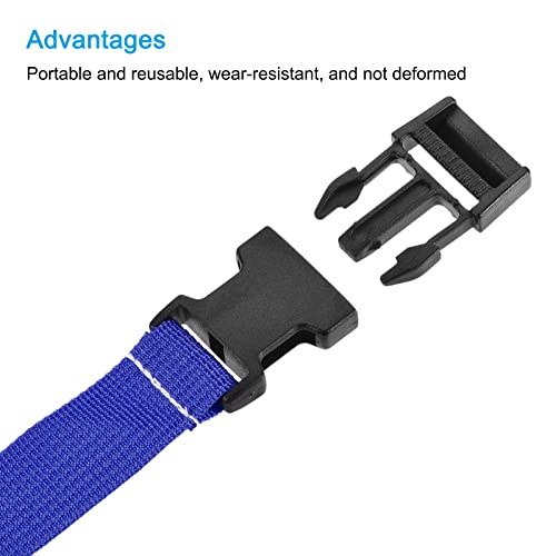 Image of MECCANIXITY Utility Strap with Buckle 1x98 Inch Polyester Quick Release Adjustable Belt for Travel Outdoor Bag Luggage Packing (Blue, Pack of 2)