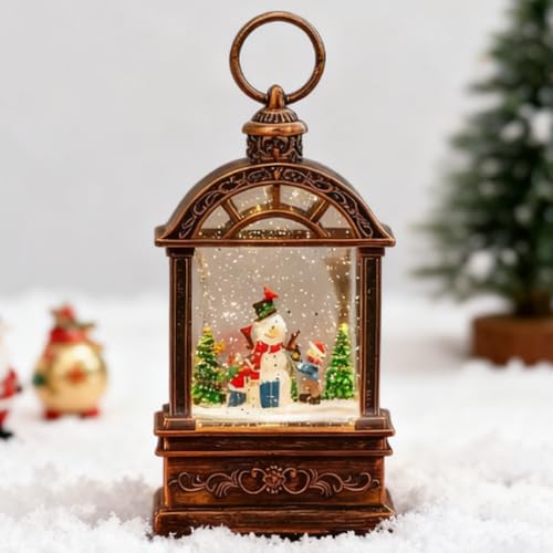 WRQIOO Weihnachtslaterne mit Schneegestöber, Schneekugel...