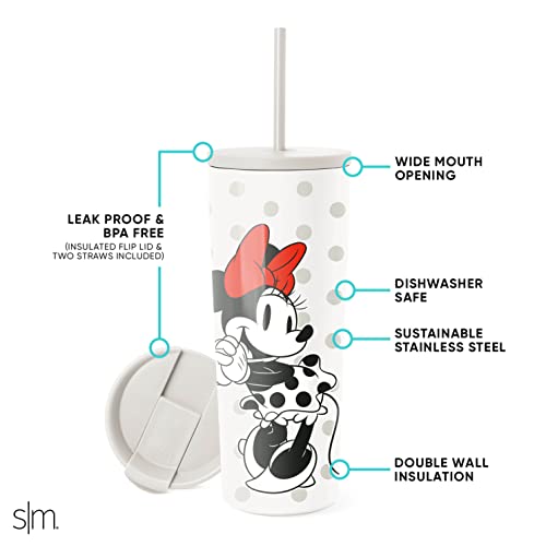 Simple Modern Copo térmico Disney com tampa flip e tampa com canudo | Presentes para mulheres e home